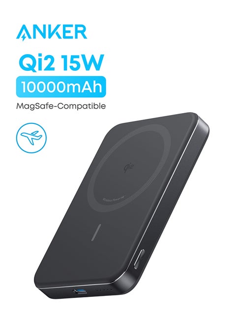 MagGo Power Bank, Ultra-Slim 10,000mAh Magnetic Portable Charger, Qi2 Certified 15W Ultra-Fast MagSafe-Compatible Battery Pack, PD 30W, Ergonomic Design, For iPhone 17/16/15/14 Series Only